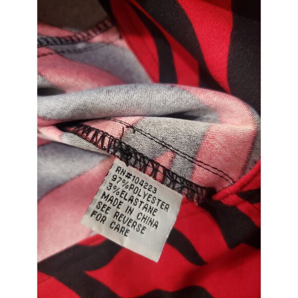 Ellen & Company Red & Black Zebra Striped Print Button Up Blazer Suit Jacket - Picture 6 of 10